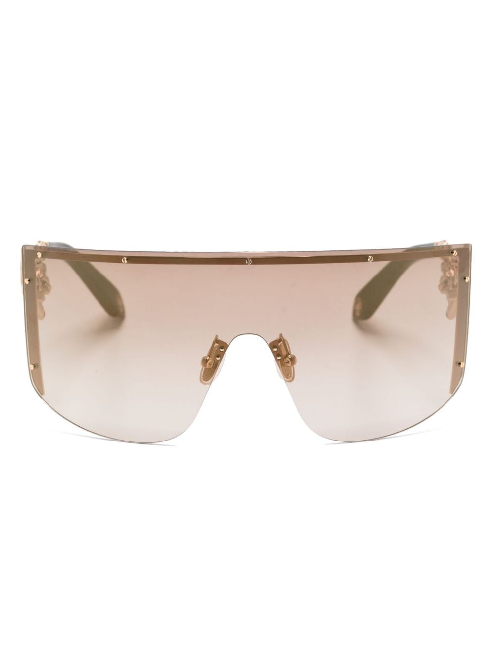 Roberto Cavalli Snake-embellished Shield Sunglasses In Black