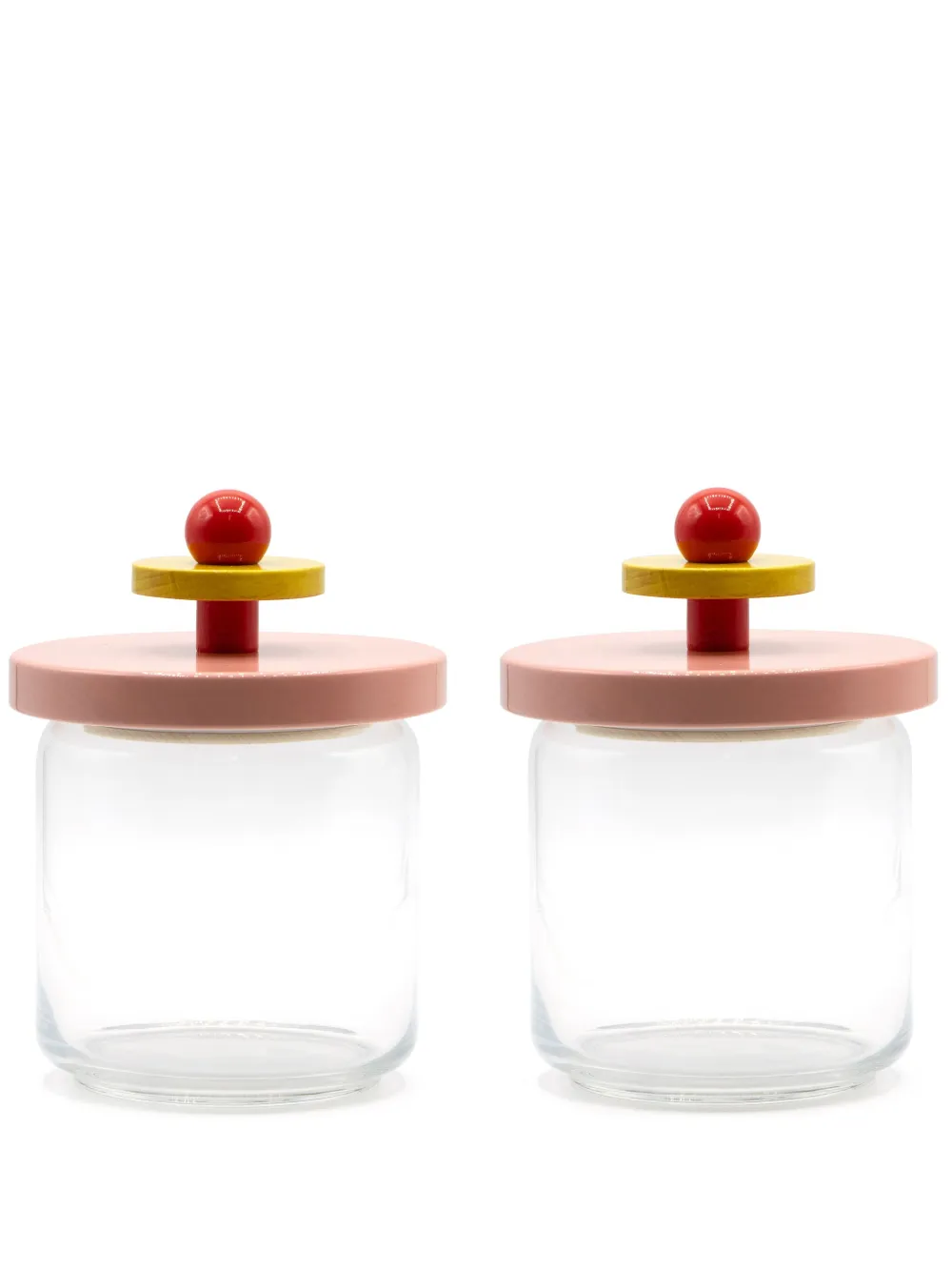 Alessi contrasting-lid transparent glass (set of two) | Neutrals | Image 1