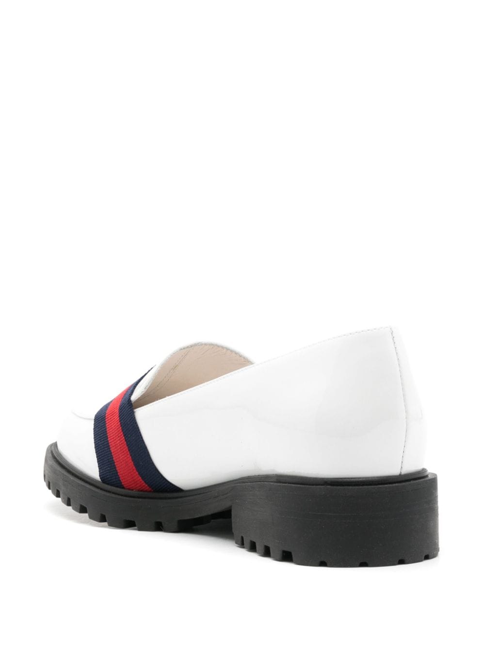 Shop Sarah Chofakian Jockey Strap-detail Leather Loafers In White