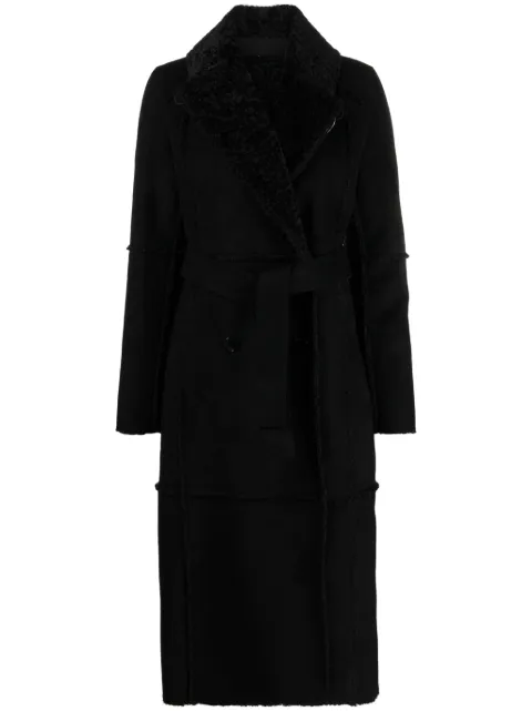 Patrizia Pepe double-breasted reversible suede coat