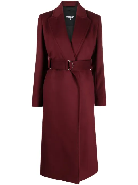 Patrizia Pepe notched-lapel belted trench coat 