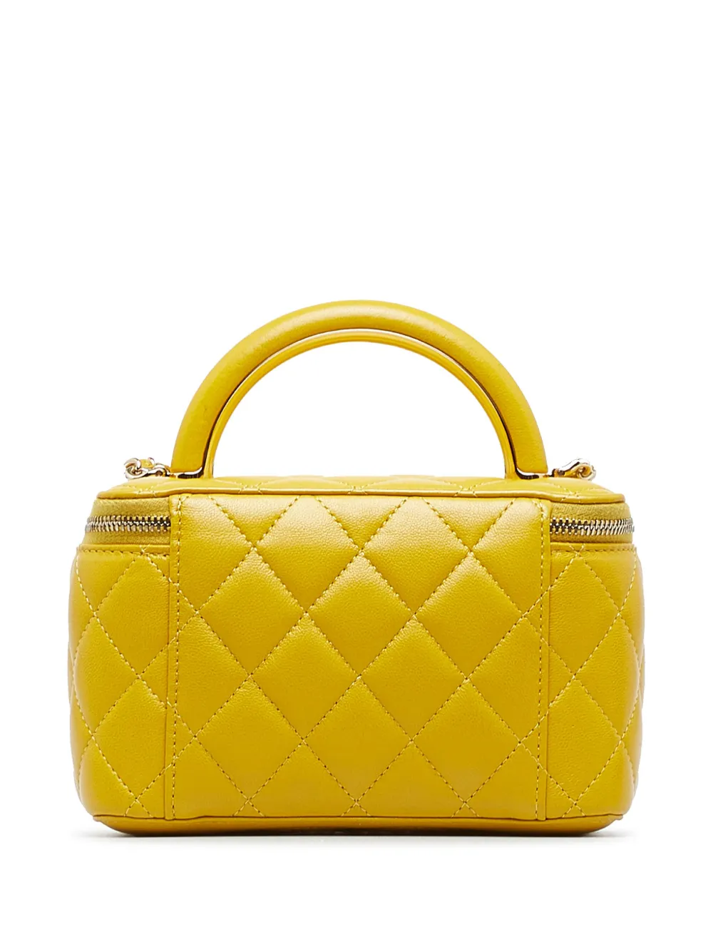 CHANEL Pre-Owned small diamond-quilted vanity handbag - Geel