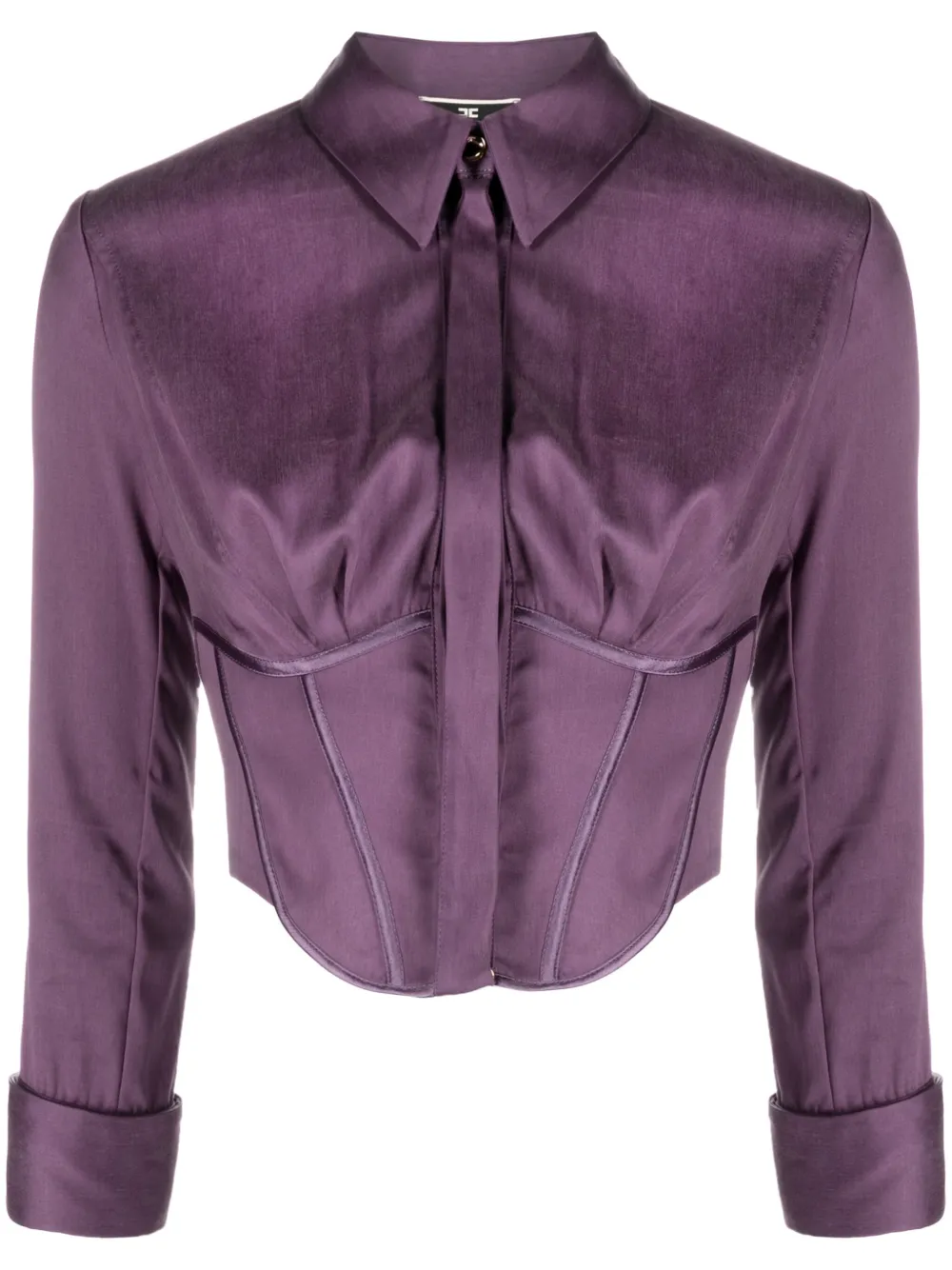 Elisabetta Franchi Blouse met cropped mouwen Paars