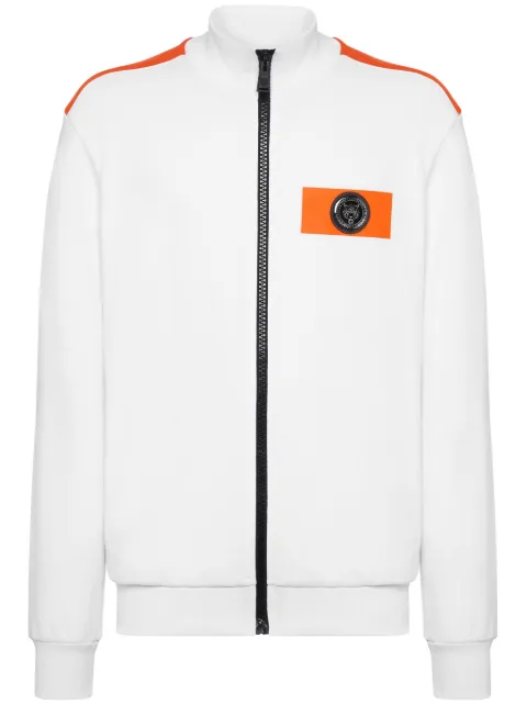 Plein Sport logo-patch zip-up jacket