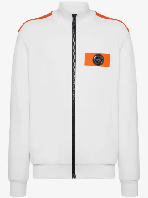 Plein Sport logo-patch zip-up jacket