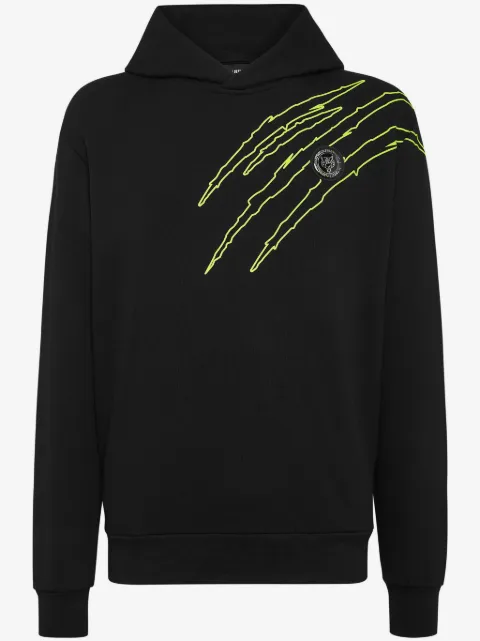 Plein Sport hoodie en coton mélangé à logo imprimé
