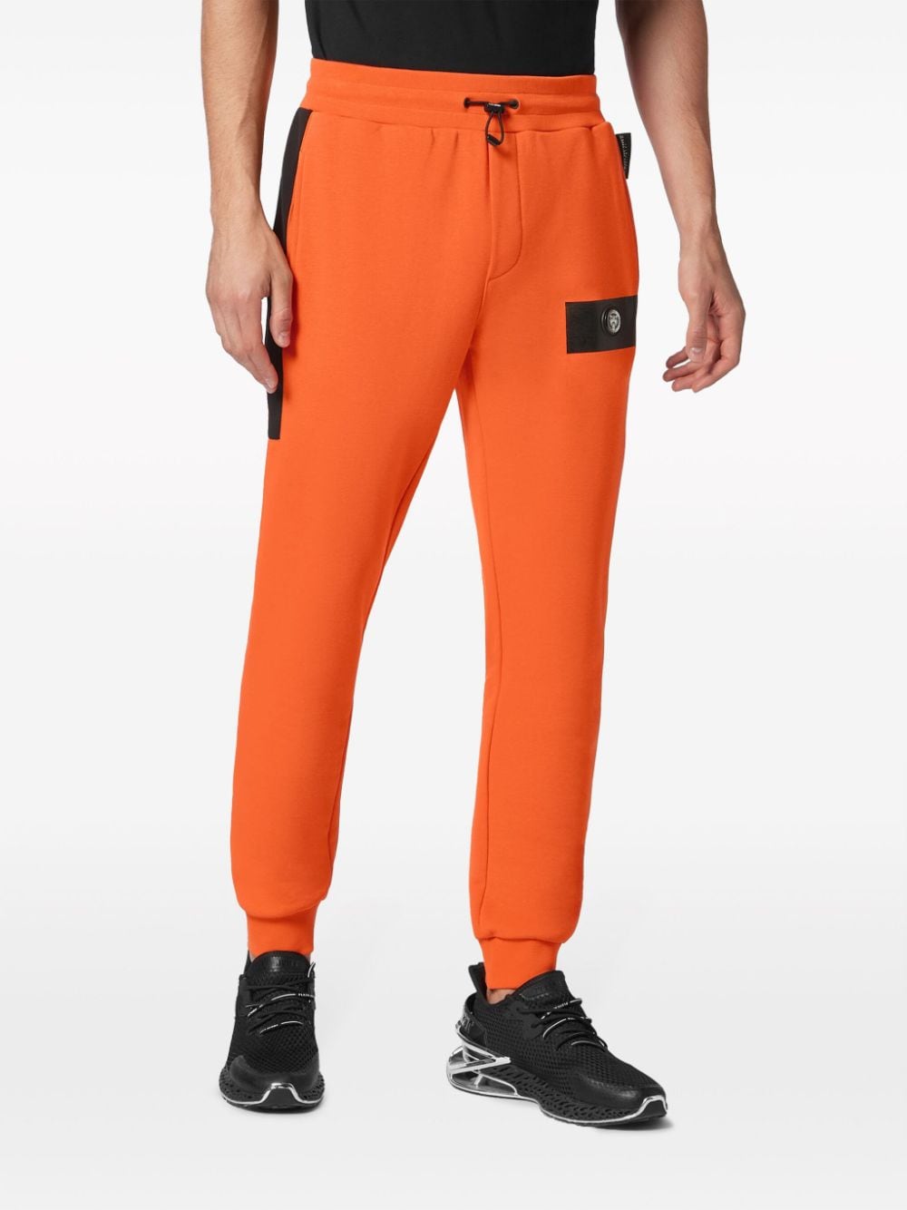 Shop Plein Sport Logo-appliqué Drawstring-waist Track Pants In Orange