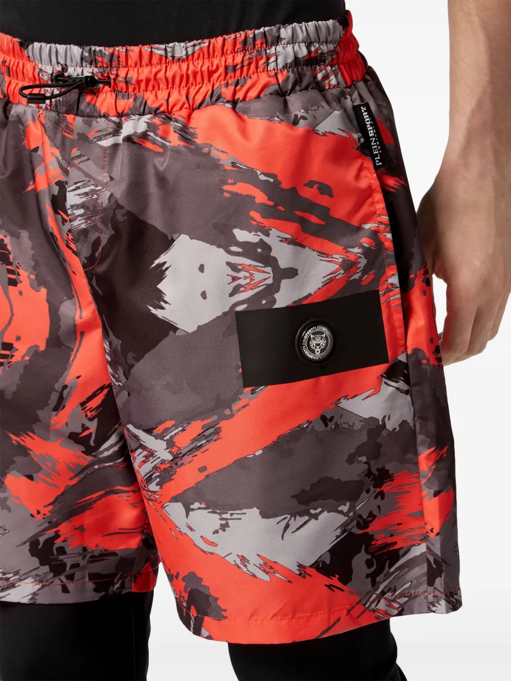 Plein Sport Gelaagde trainingsbroek met camouflageprint Zwart