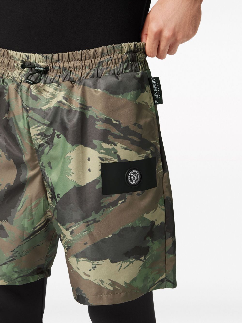 Plein Sport Shorts met camouflageprint Zwart