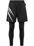 Plein Sport graphic-print layered track pants - Black