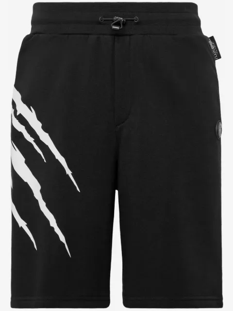 Plein Sport Scratch-print track shorts