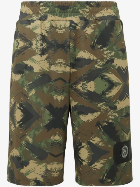 Plein Sport logo-patch elasticated-waistband shorts