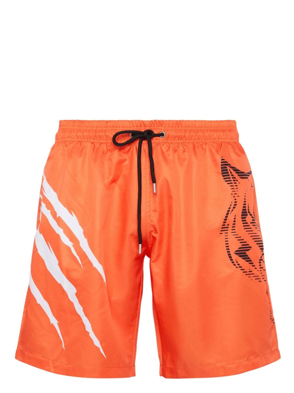 Plein Sport Graphic-print Swim Shorts In Orange