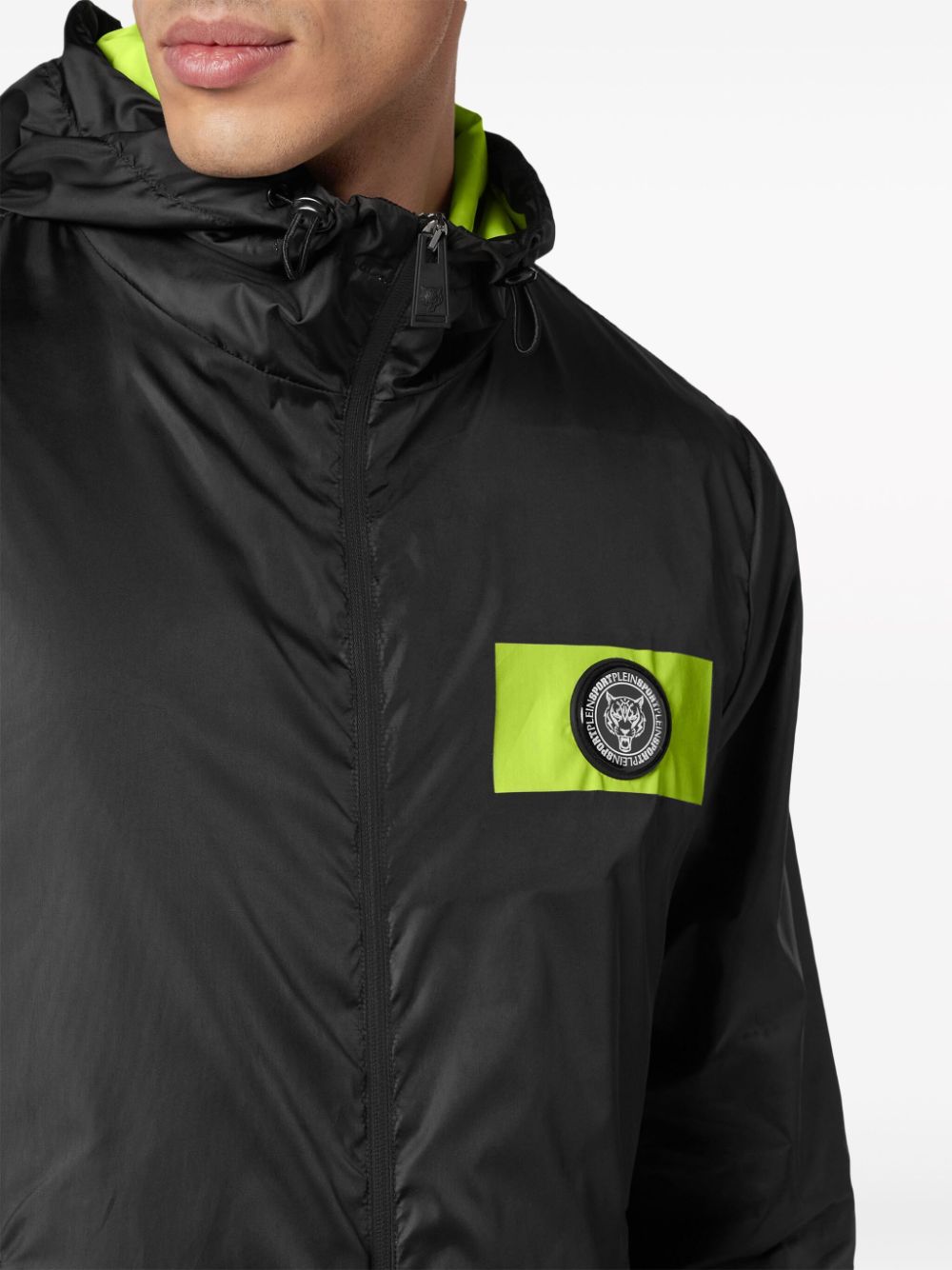 Shop Plein Sport Logo-patch Windbreaker Jacket In Black