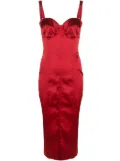 Dolce & Gabbana sweetheart-neck corset-style midi dress - Red