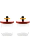 Alessi contrasting-lid transparent glass (set of two) - Neutrals