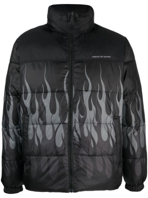 Vision Of Super triple flames puffer jacket