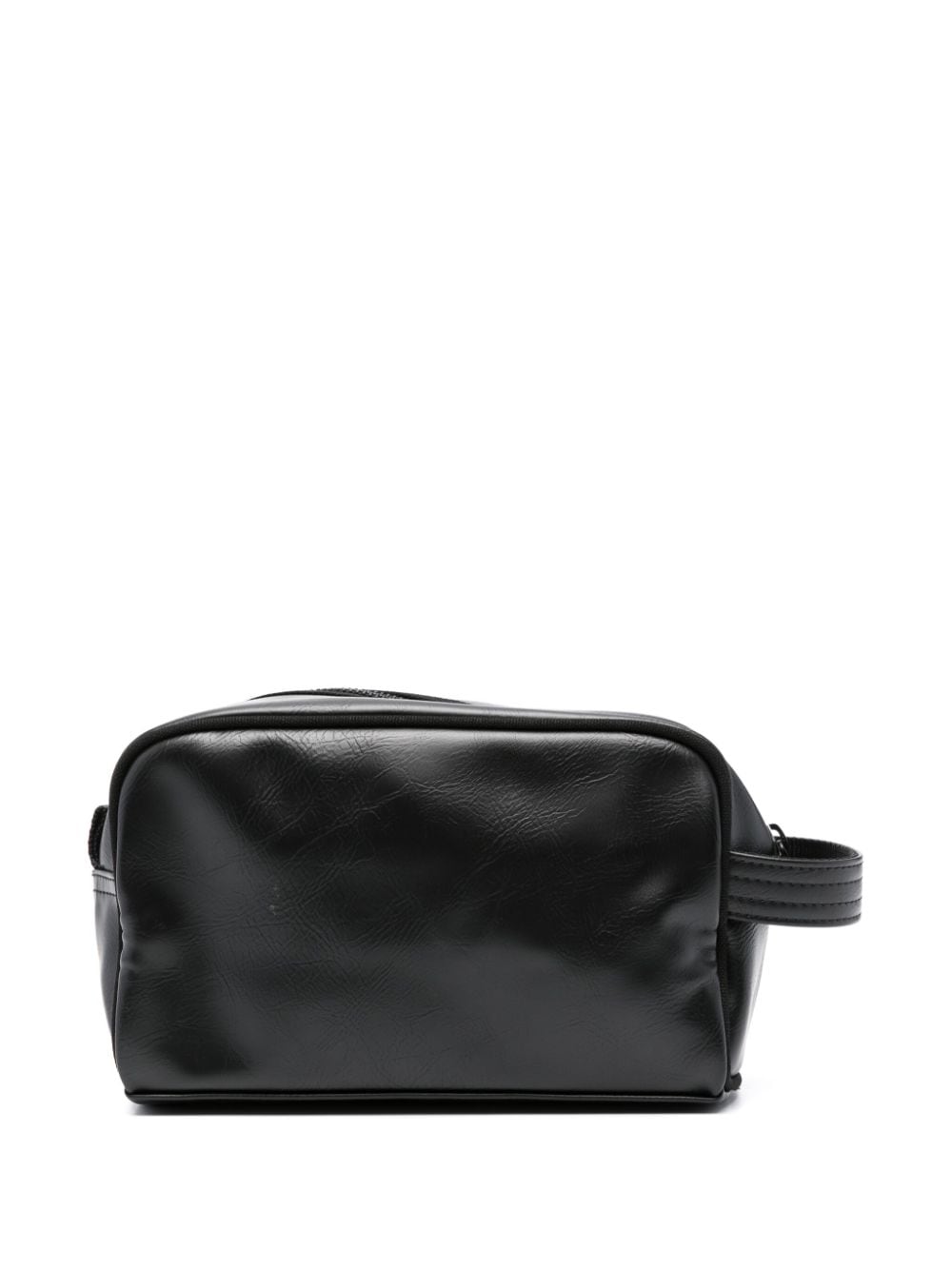Fred Perry debossed-logo faux-leather wash bag - Zwart
