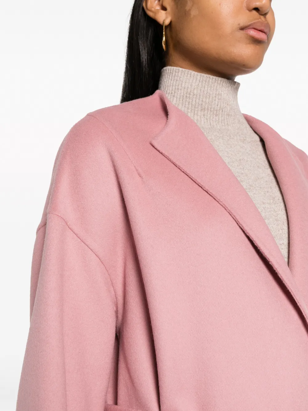 N_8 Milano Trenchcoat van wolmix Roze