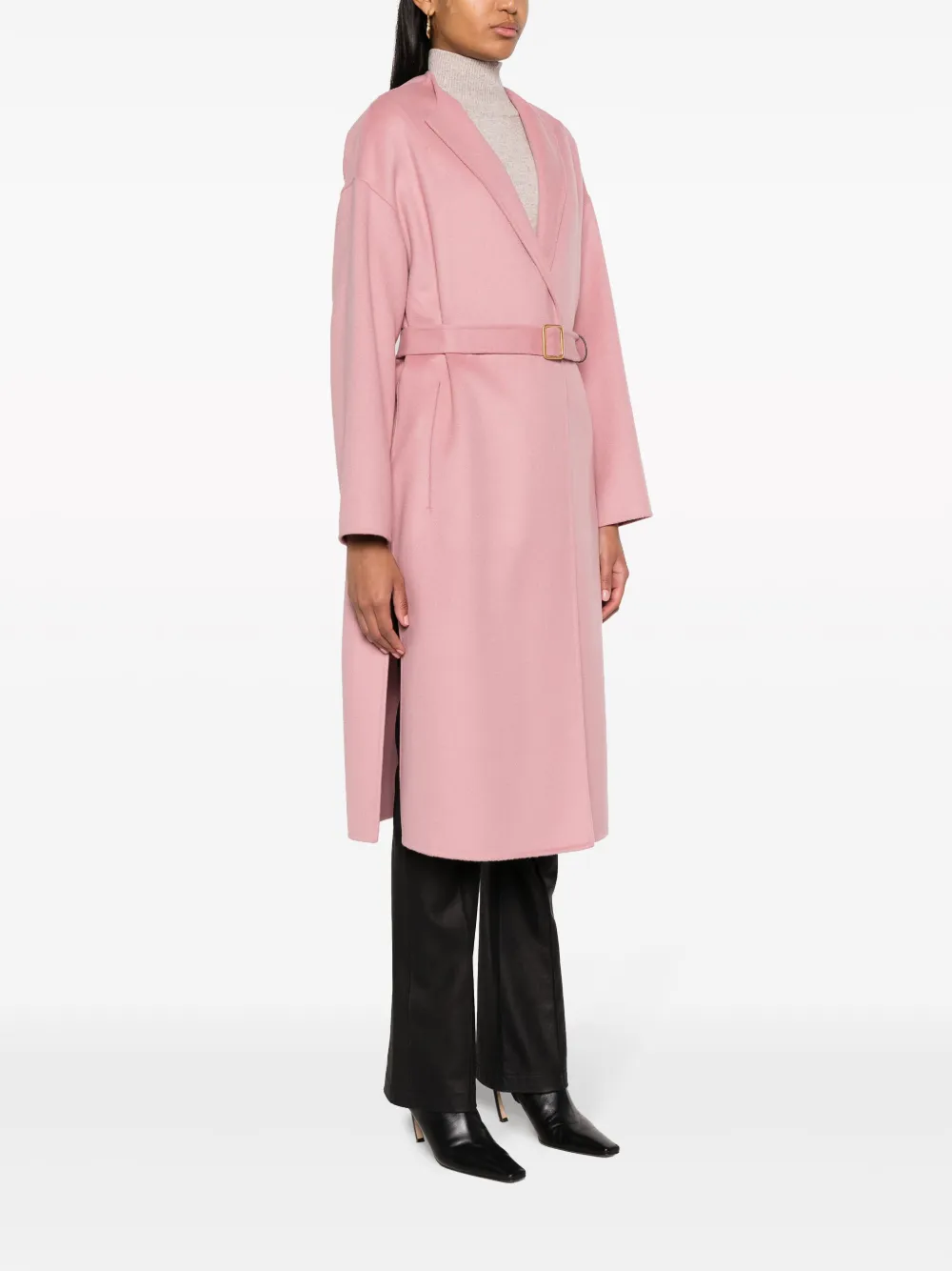 N_8 Milano Trenchcoat van wolmix Roze