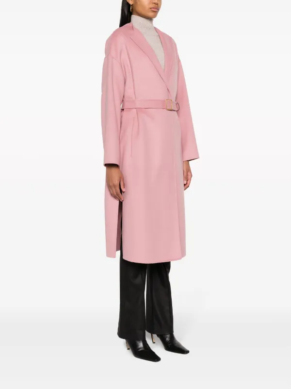 N_8 Milano Belted wool-blend Trench Coat Pink FARFETCH JO