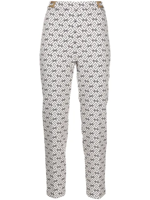 Elisabetta Franchi logo-print cropped trousers