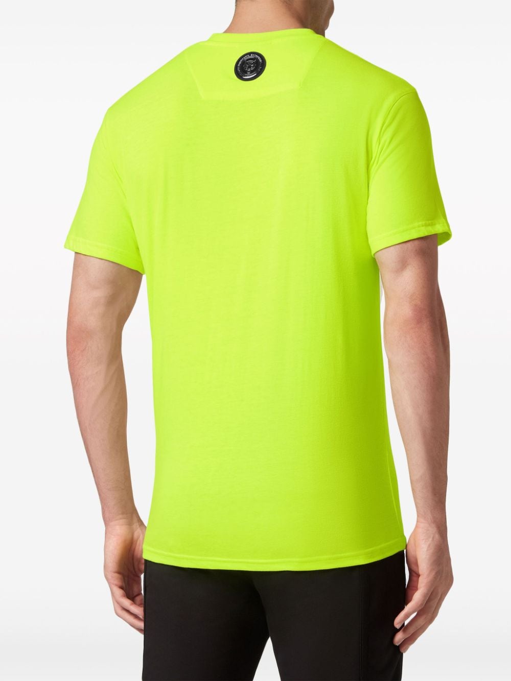 Shop Plein Sport Ss Logo-print Cotton T-shirt In Yellow