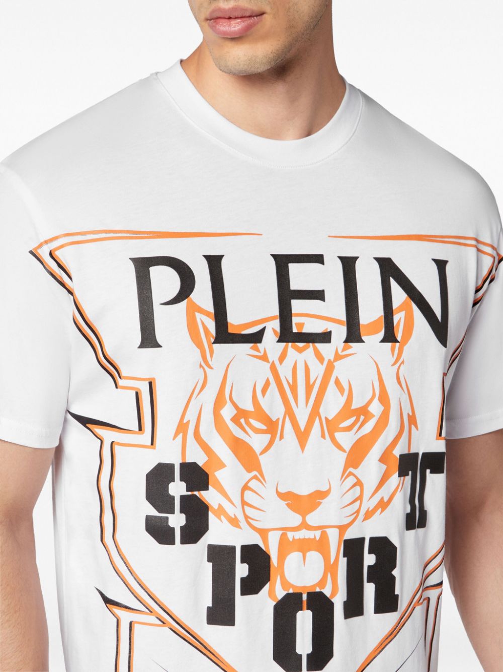 Shop Plein Sport Ss Logo-print T-shirt In White
