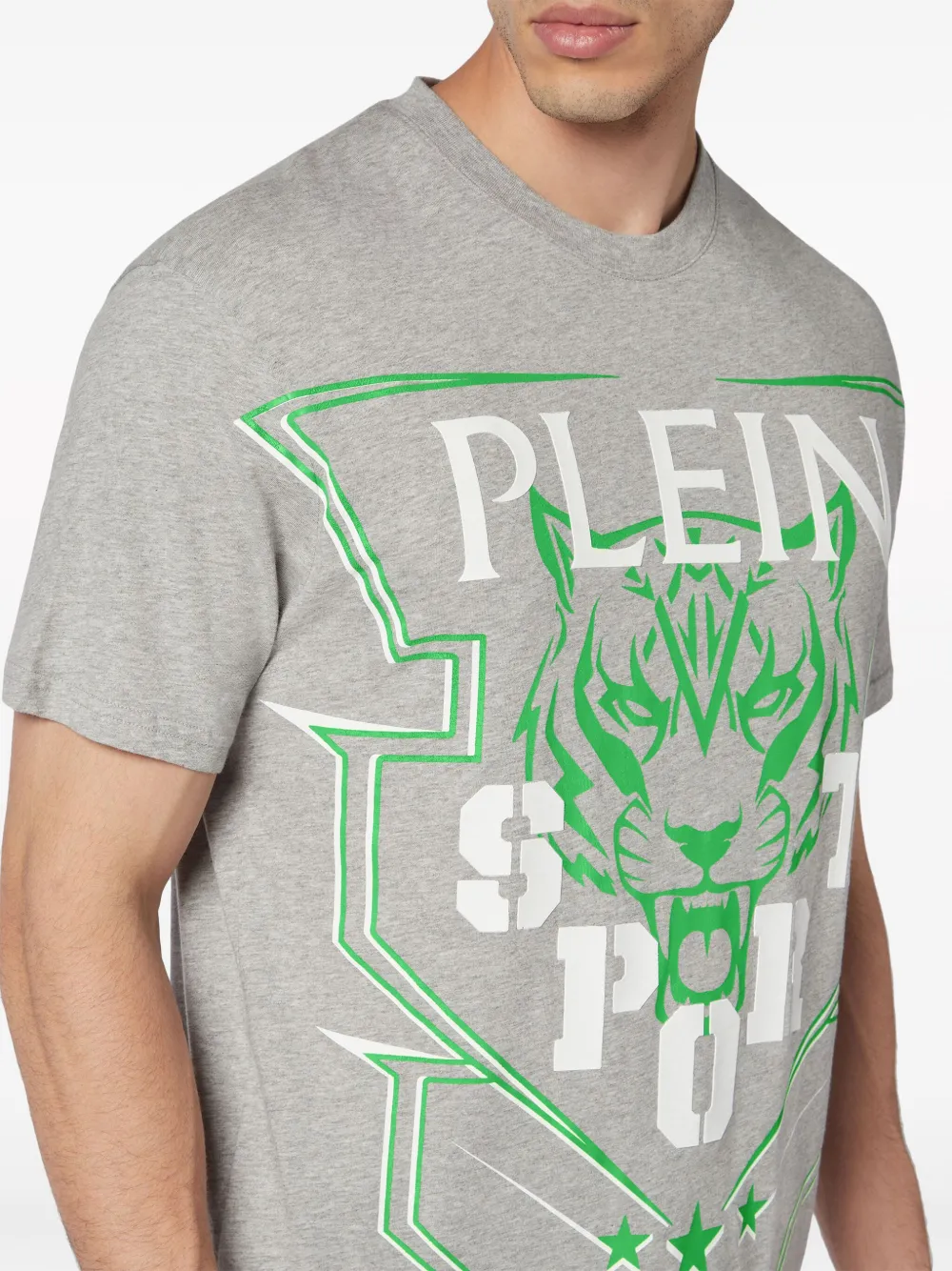 Plein Sport T-shirt met tijgerprint Grijs