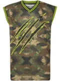 Plein Sport logo-print camouflage tank top - Green