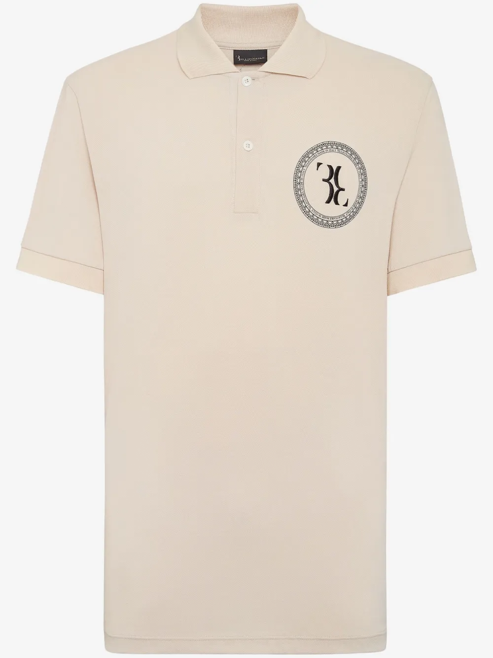 Billionaire logo-embroidered cotton polo shirt | Neutrals | Image 1