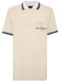 Billionaire logo-embroidered cotton polo shirt - Neutrals