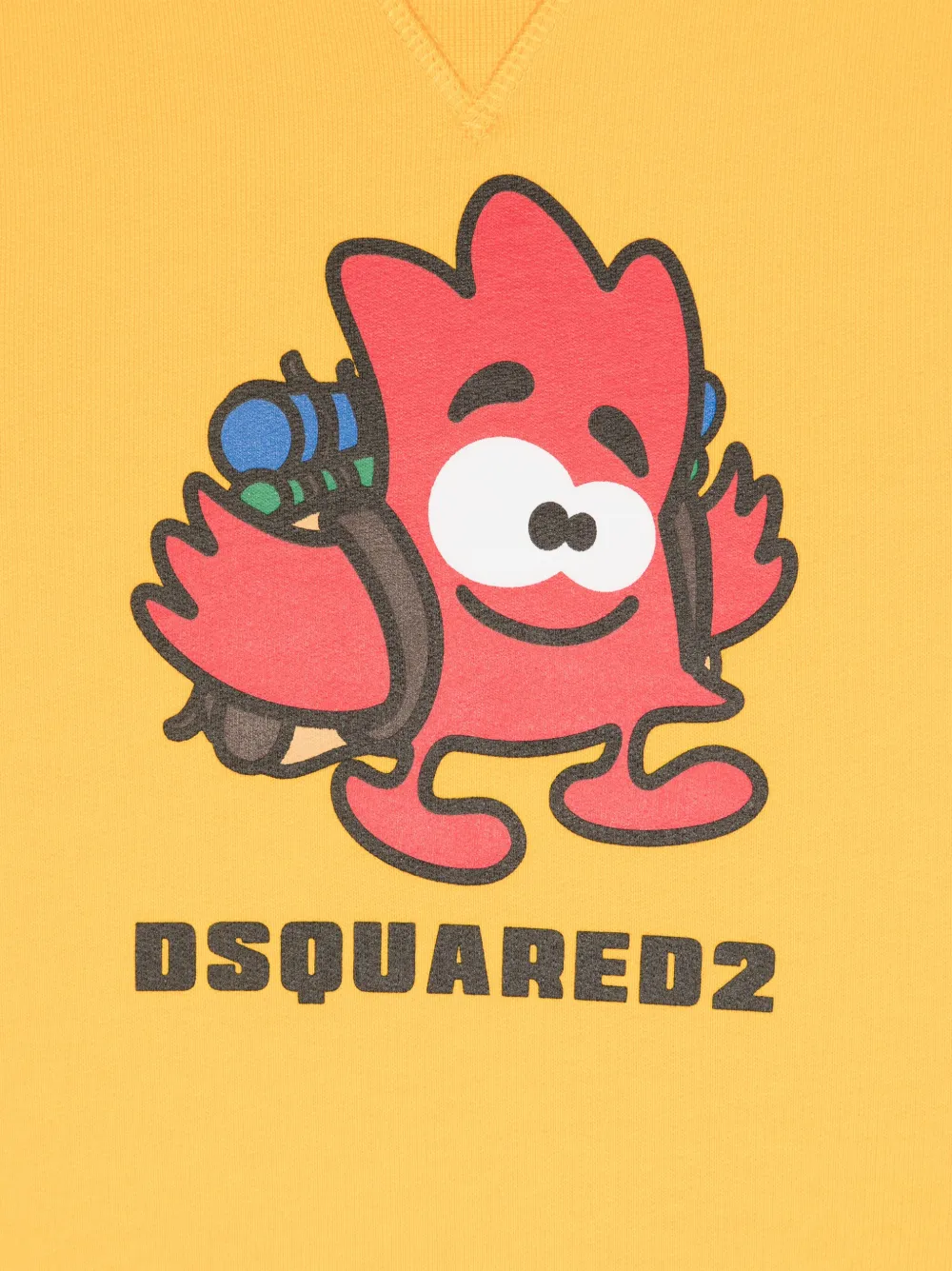 Dsquared2 Logo-print Cotton Sweatshirt In Yellow