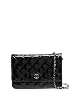 Chanel wallet on on sale chain quilted black