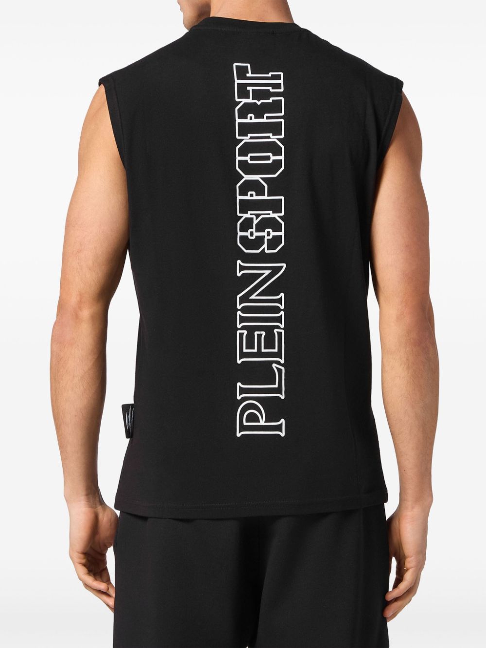 Shop Plein Sport Tiger-print Cotton Tank Top In Black