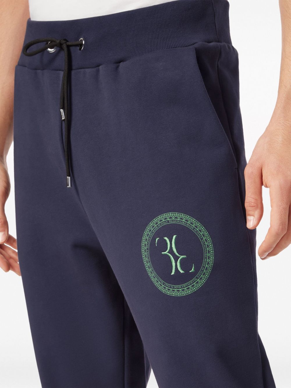 Shop Billionaire Logo-embroidered Cotton Jogging Set In Blue