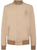 Billionaire logo-patch button-up bomber jacket - Neutrals