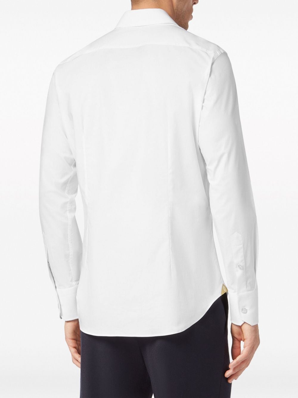 Shop Billionaire Logo-embroidered Button-up Shirt In White