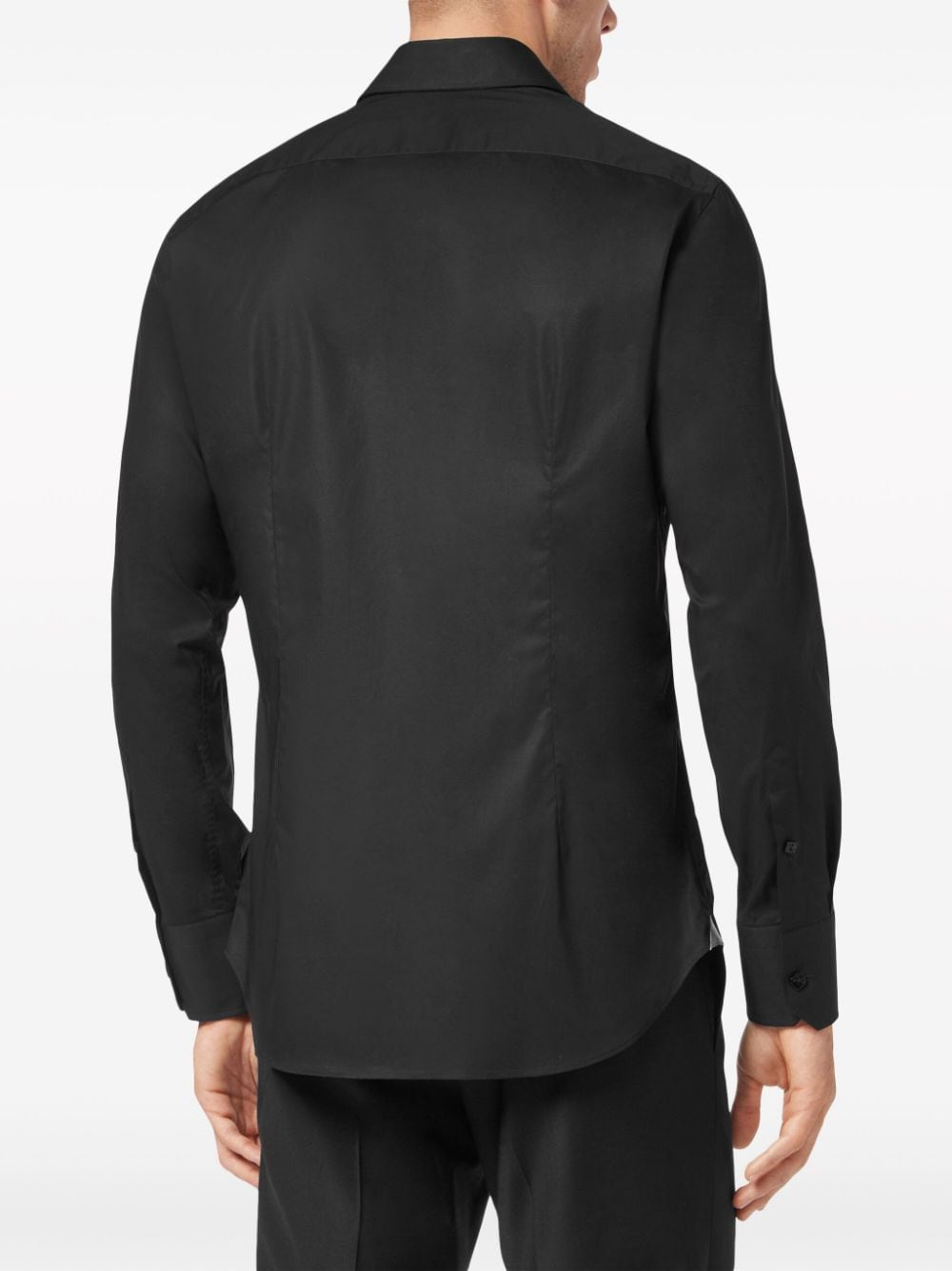 Shop Billionaire Logo-embroidered Button-up Shirt In Black