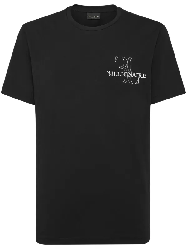 Billionaire logo-embroidered Cotton T-shirt Black FARFETCH PH