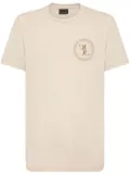 Billionaire logo-embroidered cotton T-shirt - Neutrals