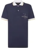 Billionaire logo-embroidered cotton polo shirt - Blue