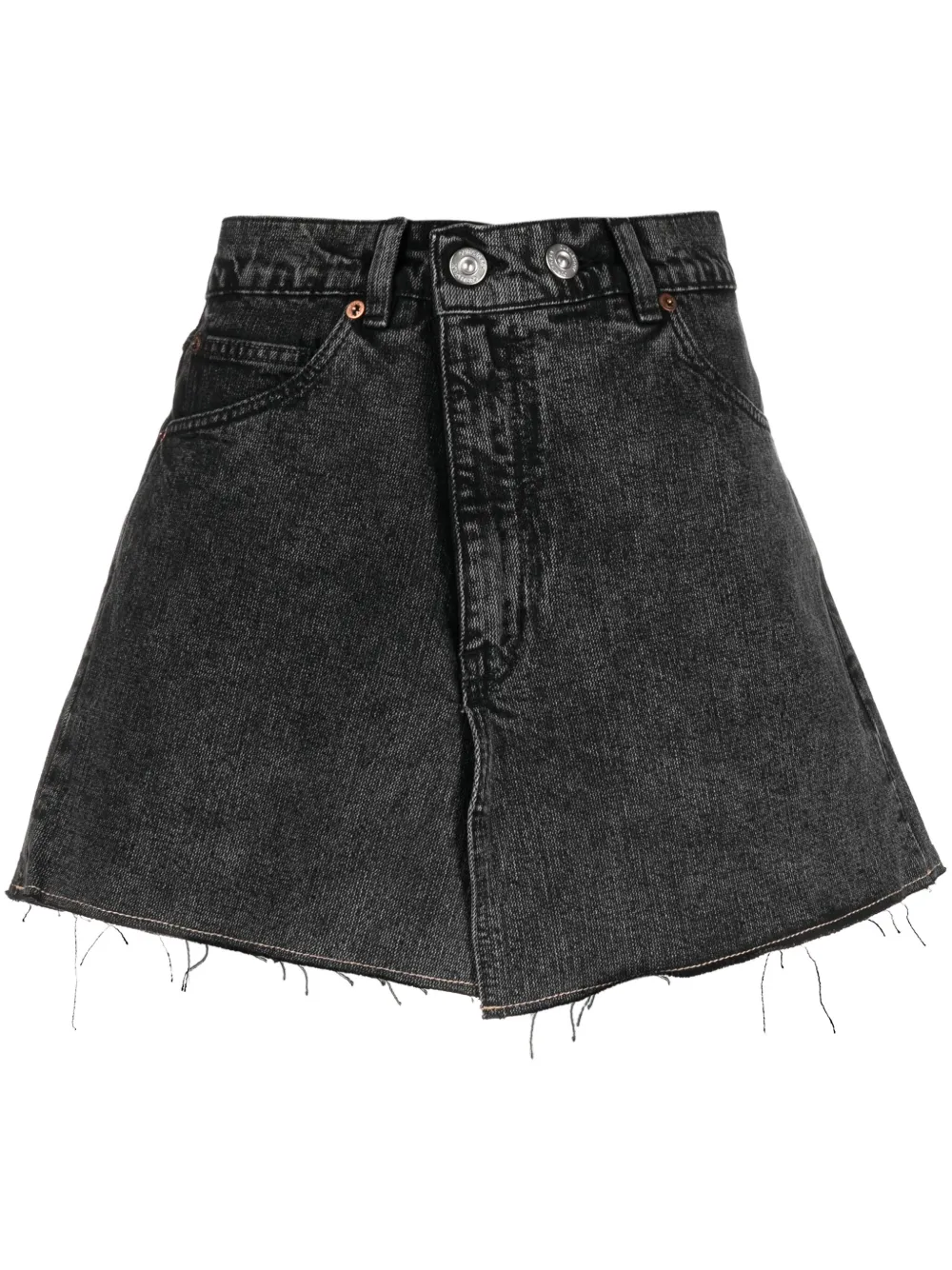 Our Legacy Cover Slit-hem Denim Mini Skirt In Blue