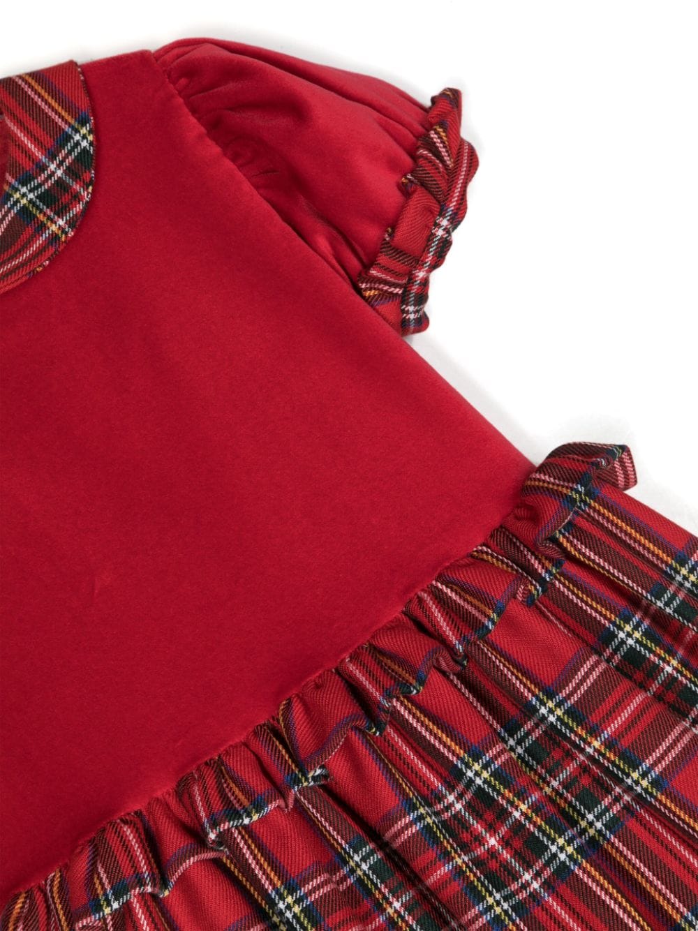 Shop Mariella Ferrari Tartan-print Panelled Dress In Red