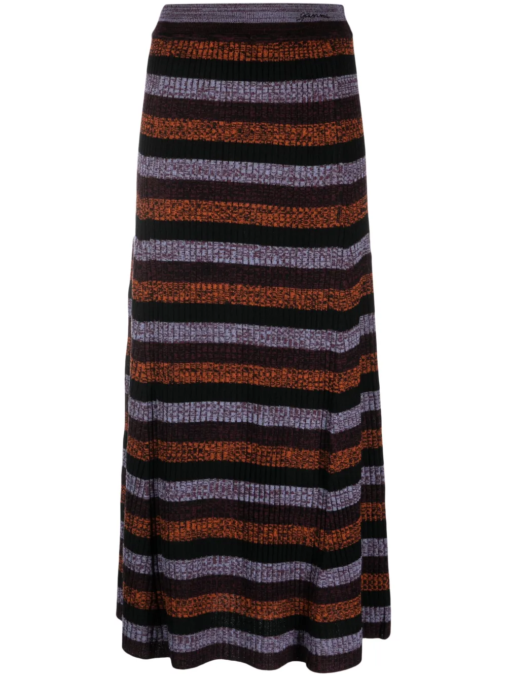 GANNI Striped Wool Maxi Skirt - Farfetch