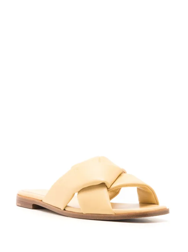 Ferragamo Origami knot-detail Leather Slides | Green
