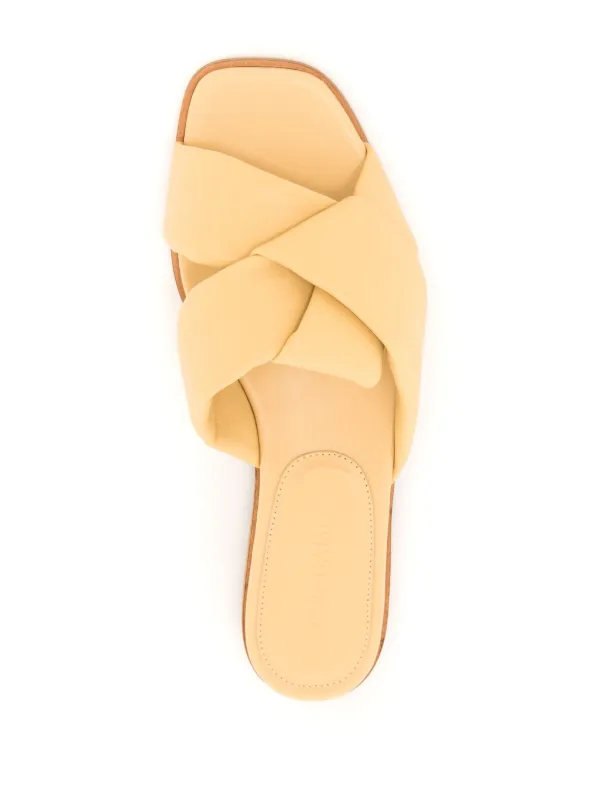 Ferragamo Origami knot-detail Leather Slides | Green