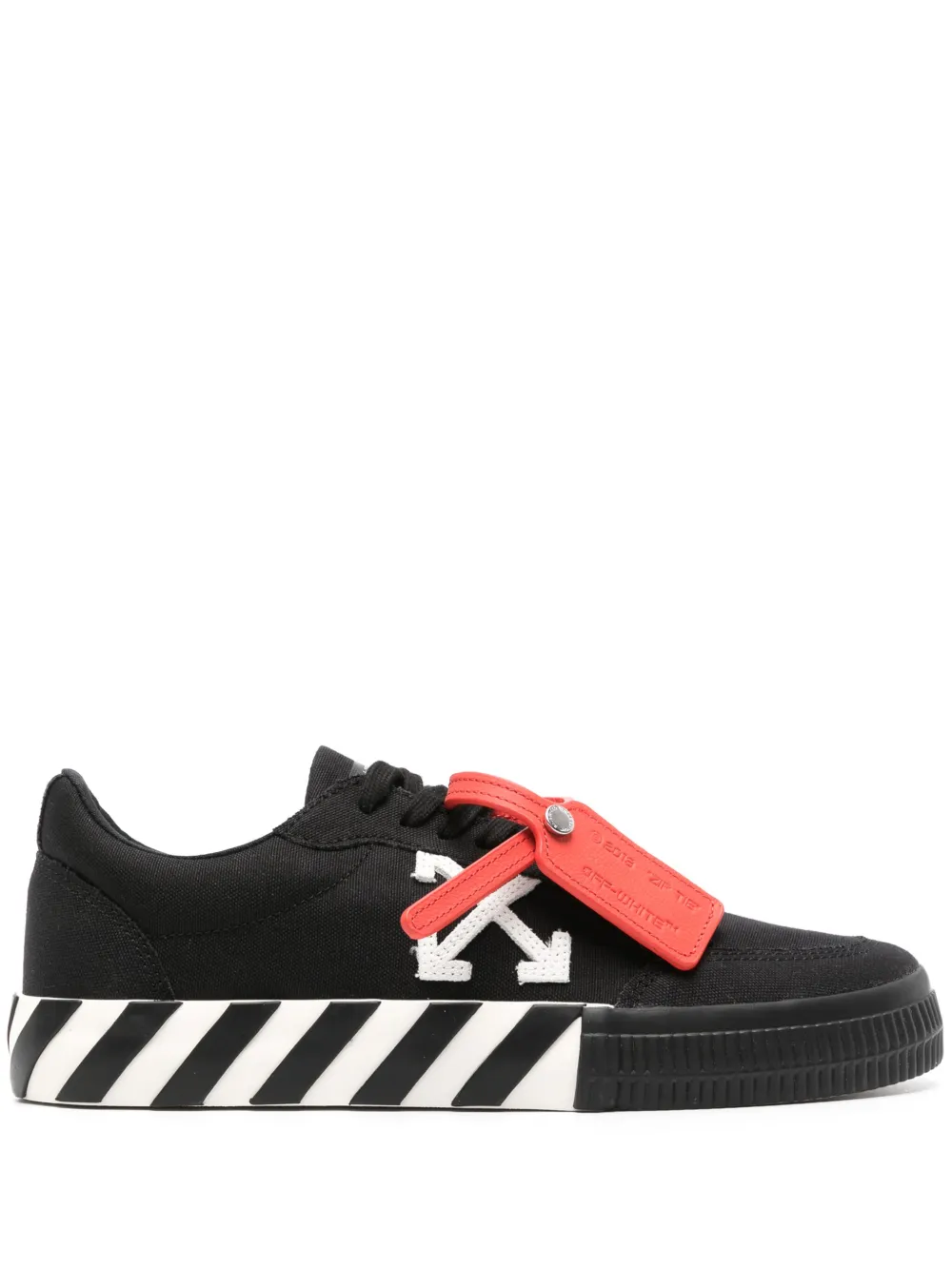 Off-white Vulcanized Low-top Sneakers In Black,white ModeSens