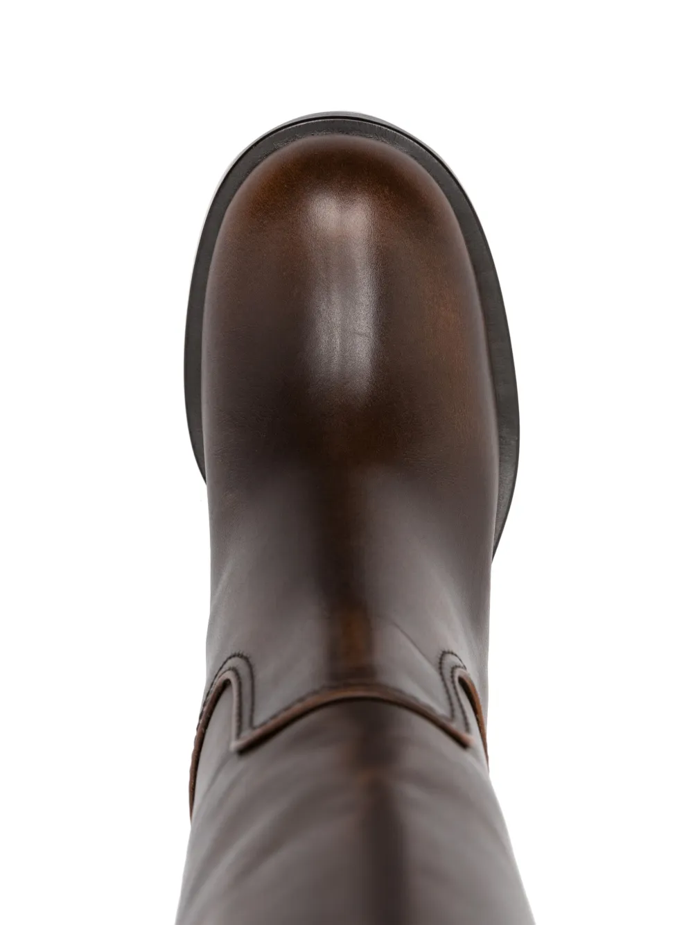 Miu Miu Bottes à Talon DG Marron FARFETCH FR