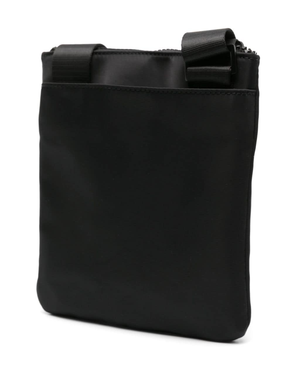 Shop Versace Jeans Couture Iridescent Logo-tape Messenger Bag In Schwarz